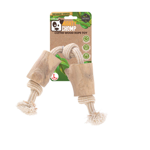 Mighty Chomp Coffee Wood Rope Toy Large