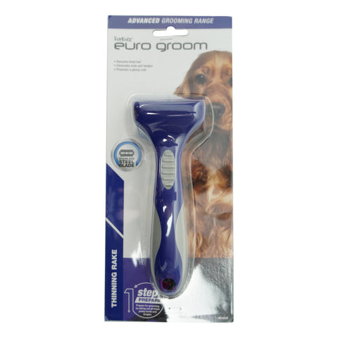 Euro Groom Thinning Rake with handle and blade