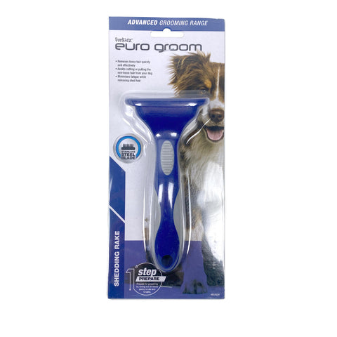 Euro Groom Shedding Rake with handle