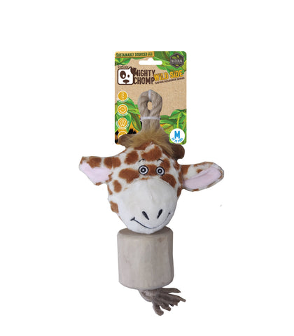 Mighty Chomp Safari Coffee Wood Giraffe w/Rope 25cm