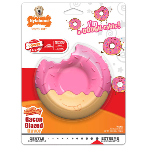 Nylabone Power Chew Glazed Donut Bacon Giant