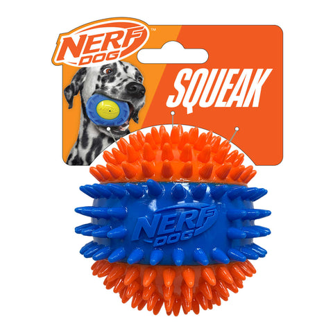 Nerf 3 Part TPR Squeak Ball Orange/Blue 7cm
