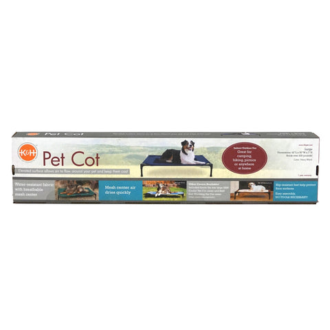 K & H Original Elevated Cooling Indoor Bed Blue Large 105 x 75 x 07H