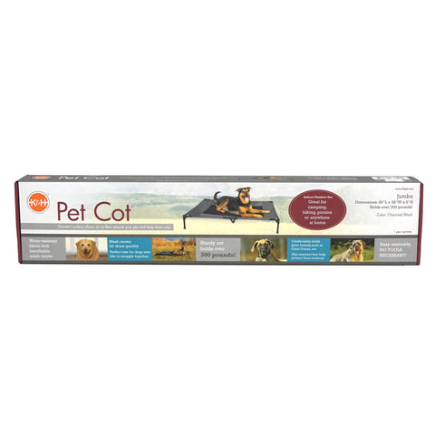 K & H Original Elevated Cooling Bed Charcoal Jumbo 140 x 95cm