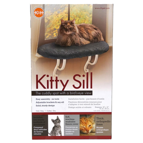 K & H Kitty Sill Window Bracket Mount Grey 60 x 35cm