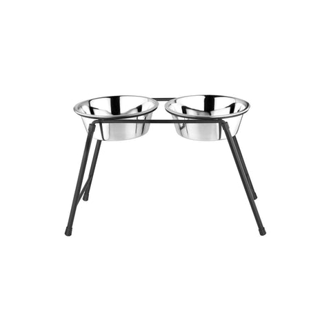 Metal Double Diner 2 x 840ml Stainless Steel Bowls