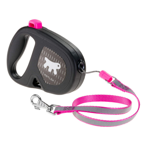 Flippy Reflex Retractable Cord Leash Medium Fuchsia 5mtr