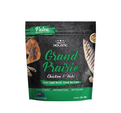 Absolute Holistic Air Dried Dog Treats Grand Prairie Chicken & Hoki - 100gm