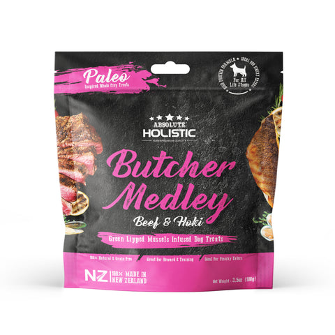 Absolute Holistic Air Dried Dog Treats Butcher Medley 100gm