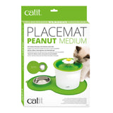 Catit Flower Peanut Mat with Stainless Steel Bowl Green