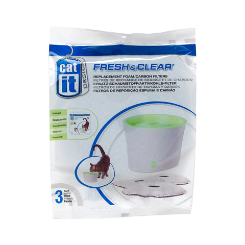 Fresh &  Clear Cat Drinking Fountain Foam Carbon Cartridges 3 pack