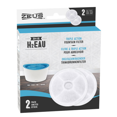 Triple Action Cartridge Zeus H2 Eau Dog Drinking Fountain 2 pack