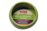 Living World Ceramic Ergonomic Pet Dish Green Small