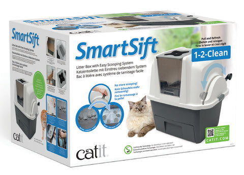 Catit Smartsift Deluxe Hooded Cat Pan Set Warm Grey