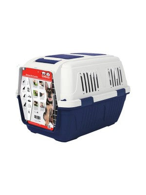 FurKidz Deluxe Giant Animal Carrier Blue/Beige 82 x 57 x 60cm with handle & wheels