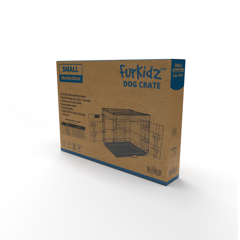 Furkidz Wire Dog Cage - Black 60 x 46 x 50cm