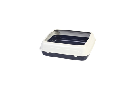FurKidz Cat Pan Set with Rim Dark Blue/Beige 47 x 38 x 15cm