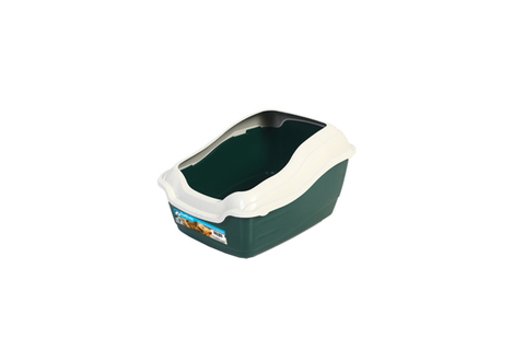 FurKidz Cat Pan Rim Set with High Back & Sides Dark Green 50 x 40 x 29cm