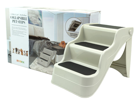 FurKidz Dog Stairs for Bed / Vehicle Beige