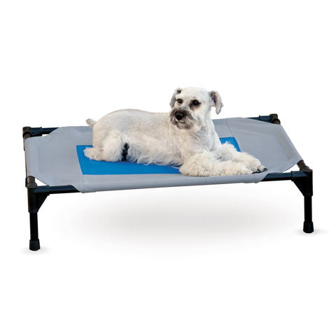 Elevated Coolin' Pet Cot Bed Grey/Blue