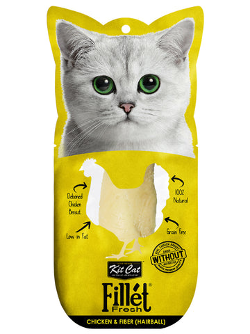 Kit Cat Fillet Fresh Chicken & Fiber (Hairball) - 30gm