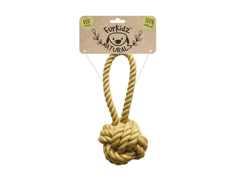 Natures Choice Jute Sling Ball Toy - 16cm (85-95gm)