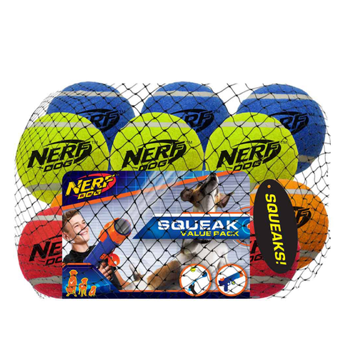 Nerf Squeak Tennis Balls 6.25cm - 12 Pack