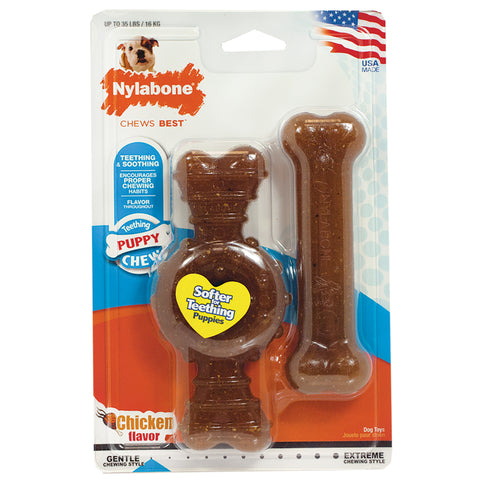 Nylabone Variety Puppy Twin Pack - Wolf