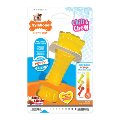 Nylabone Puppy Thermochromic Freezer Chew Toy Lamb/Apple Souper