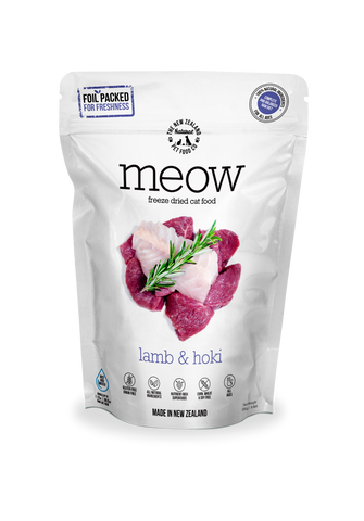 Meow Freeze Dried Cat Food Lamb & Hoki - 280gm