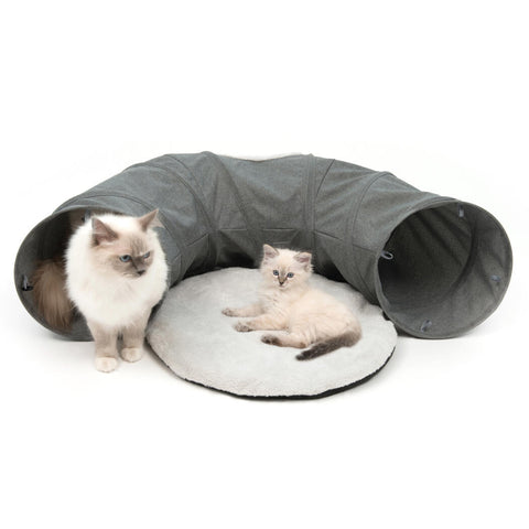 Vesper Tunnel Cat Home Grey w/Comfy Pad.-  97 x 68 x 28cm