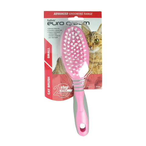 Euro Groom Cat Brush White Nylon Bristle