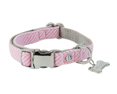 Hugo & Hudson Herringbone Collar Pink