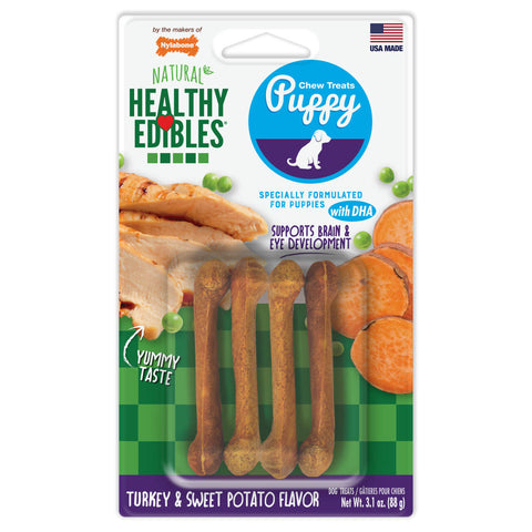 Nylabone Puppy Edibles Turkey/Sweet Potato 4 Pack 88gm