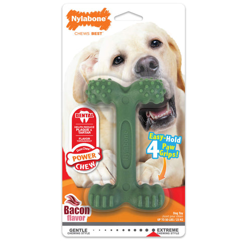 Nylabone Power Chew Easy-Hold Dog Dental Chew Toy Bacon Large/Giant