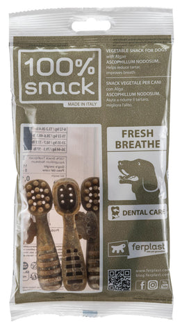 100% Snack Toothbrush Fresh Breath Small 4 Pack