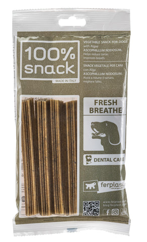 100% Snack Bone Snowflake Stick Fresh Breath Medium 4 Pack