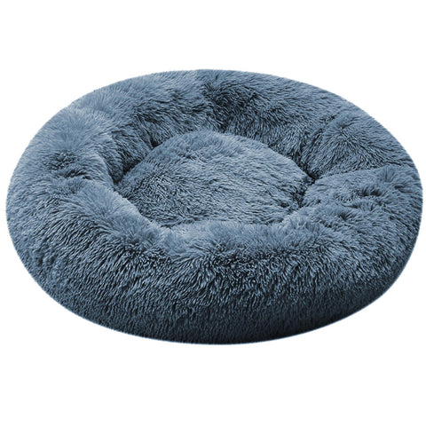 Donut Bed in Luxury Pile Lge Grey 75cm