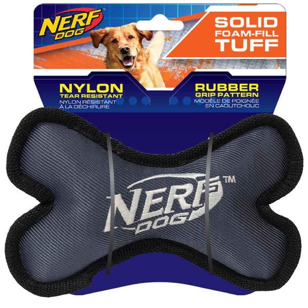 Nerf Tuff Rubber Nylon Plush Bone Green/Grey 18cm