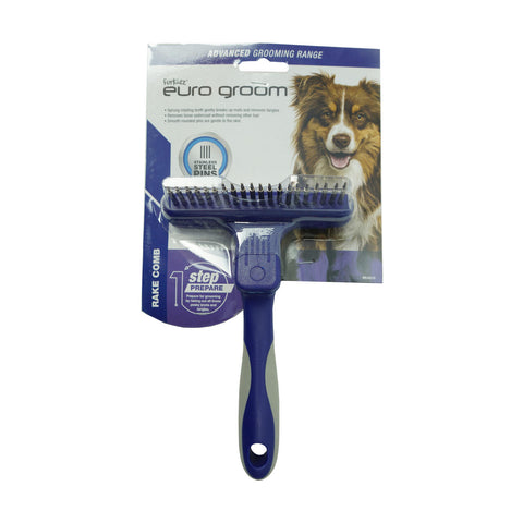 Euro Groom Dog Rake Comb 20 Short Teeth