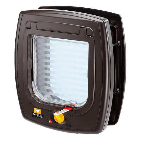 SWING 5 Cat/Small Dog Doors 4 Way+Direction Controller Brown