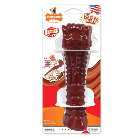 Nylabone Power "Basted Blast"Bone Steak/Bacon Souper