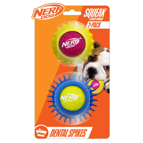 Nerf Tennis/Armour Rubber Squeak 2 Ball Set