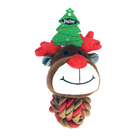 WagTime Chistmas Rope Ball Reindeer