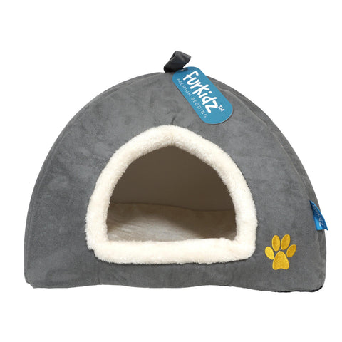 Furkidz Luxury PYRAMID Cat Home Grey 40 x 40cm