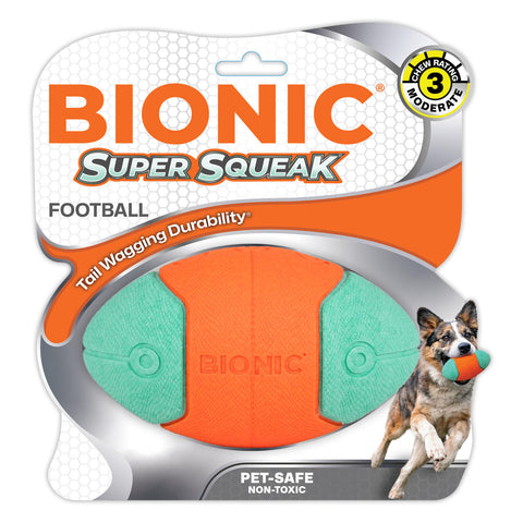 Bionic Super Squeak ETPU Foam Football Orange/Green 14 x 8.5cm