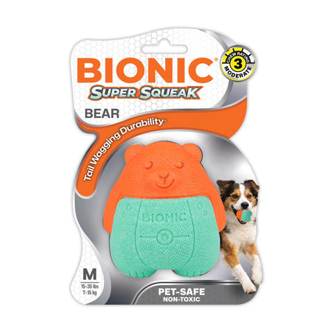 Bionic Super Squeak ETPU Foam Bear Orange/Green Medium 8.5cm