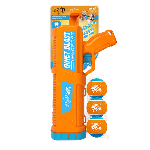 WAG PLAY Tennis Ball Blaster 40cm with 3 x 6.25cm Balls 45 Feet Throw