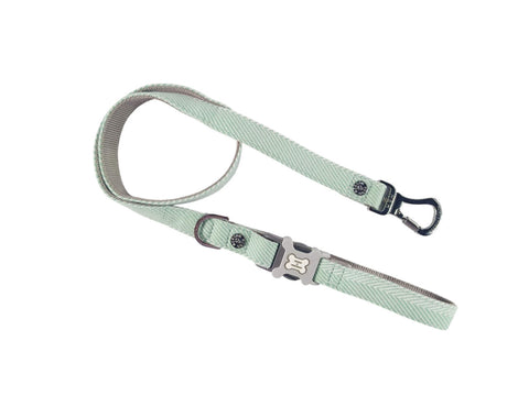 Hugo & Hudson Herringbone Leash Aqua XS/Sml 15mm x 120cm