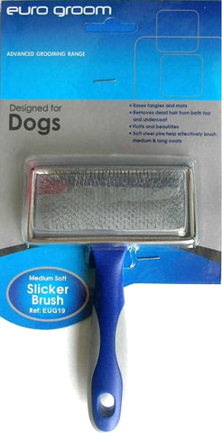Euro Groom Dog Slicker Brush Soft/Flat Medium